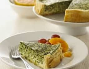 Quiche aux épinards, oignons verts et fromage