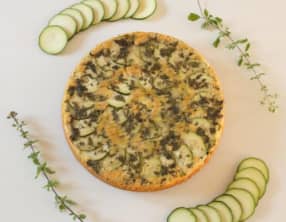 Gâteau renversé aux courgettes, chèvre et tomates séchées