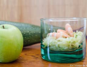 Verrine de courgettes aux crevettes
