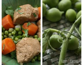 Tajine de veau aux petits pois et à l’ail