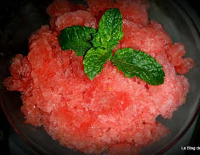 Granité de pastèque à la menthe