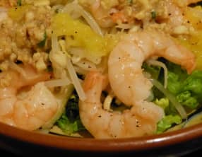 Salade fraîcheur aux crevettes avocat mangue