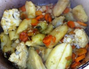 Chou-fleur et fenouil à l'étouffée