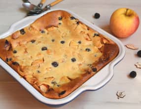 Clafoutis pommes mûres et noisette