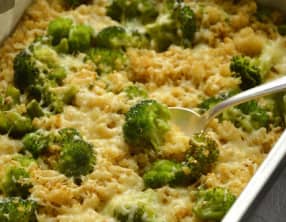 Gratin quinoa, brocoli, emmental
