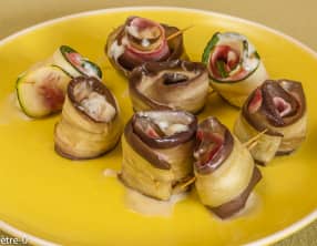 Involtini d'aubergines jambon taleggio