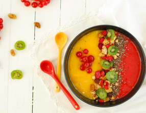 Smoothie bowl mangue framboise bicolore