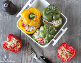 Poivrons farcis au riz et aux légumes