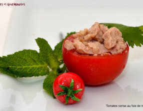 Tomates cerise farcies de foie de morue