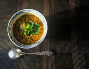 Curry de lentilles vertes