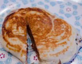 Pancake fourré au chocolat au lait