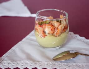Verrine aux écrevisses et à la mousse d'asperge