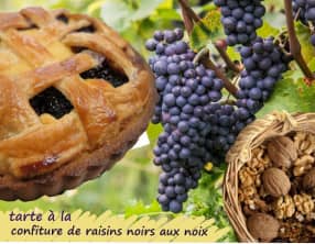 Tarte "linz" aux raisins et noix