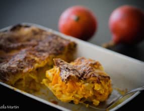Lasagnes potimarron, safran et bleu