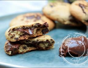 Cookies coeur coulant chocolat-noisettes
