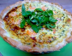 Quiche jardinière aux fines herbes et aux crevettes