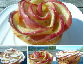 Roses feuilletées aux pommes et à la crème d'amande