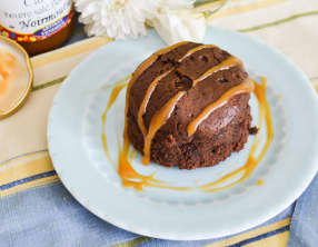 Petit gâteau extra fondant chocolat et caramel au beurre salé