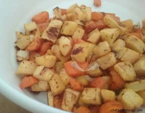 Carottes et navets boule d'or rôtis au four