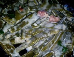 Haricots verts façon carbonara