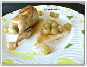 Cailles au raisin Chasselas et au Cognac