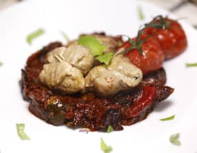 Petites paupiettes de veau et ratatouille confite