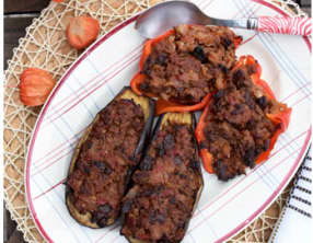 Aurbergines et poivrons farcis