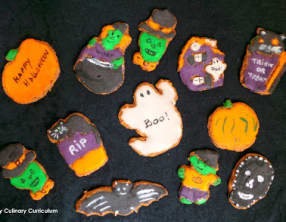 Petits sablés shortbread d'Halloween décorés à la Chicorée Leroux