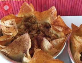 Tartelettes aux pommes légères sur feuilles de brick