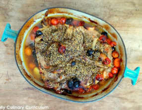 Rouelle de porc tomates, olives et herbes de Provence