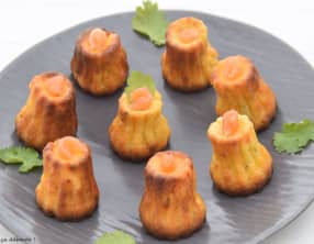 Cannelés saumon et fromage frais ail et fines herbes