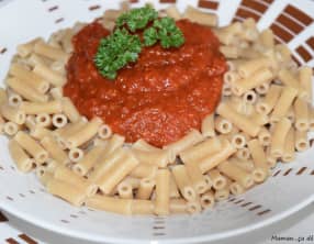 Pâte au coulis de poivrons grillés