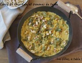 Curry de chou kale, pommes de terre et noix de cajou