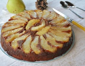 Gâteau renversé poires et chocolat noir