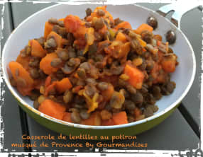 Casserole de lentilles au potiron musqué de Provence et curcuma