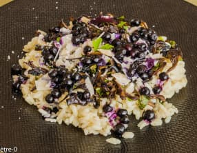 Risotto aux girolles et myrtilles