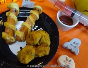 Croquettes de patate douce et ses saucisses momifiées