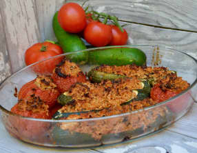 Légumes farcis au tofu et riz