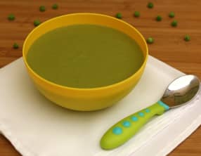 Velouté de brocolis et petits-pois au kiri