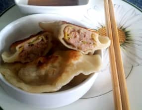Raviolis chinois au porc et au poireau
