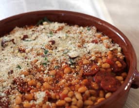 Gratin de haricots blancs au chorizo