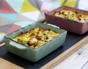 Flan aux poireaux et bacon