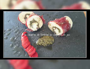 Roulade de poulet farci à la ricotta, pesto et boeuf séché ou involtini