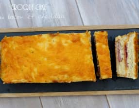 Croque cake au bacon et cheddar