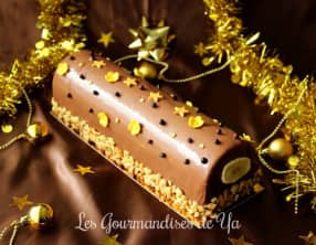 Bûche banane, cacahuète et chocolat