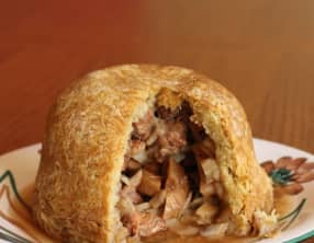 Steam pudding d'agneau aux figues et au cidre