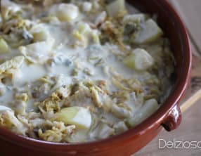 Gratin de chou vert au gorgonzola