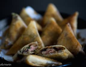 Samoussas de foie gras et fruits secs comme un berawecka