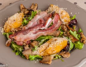 Gnocchi de potimarron aux cèpes et au jambon sec