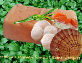 Terrine au saumon fumé et Saint-Jacques ou pétoncles